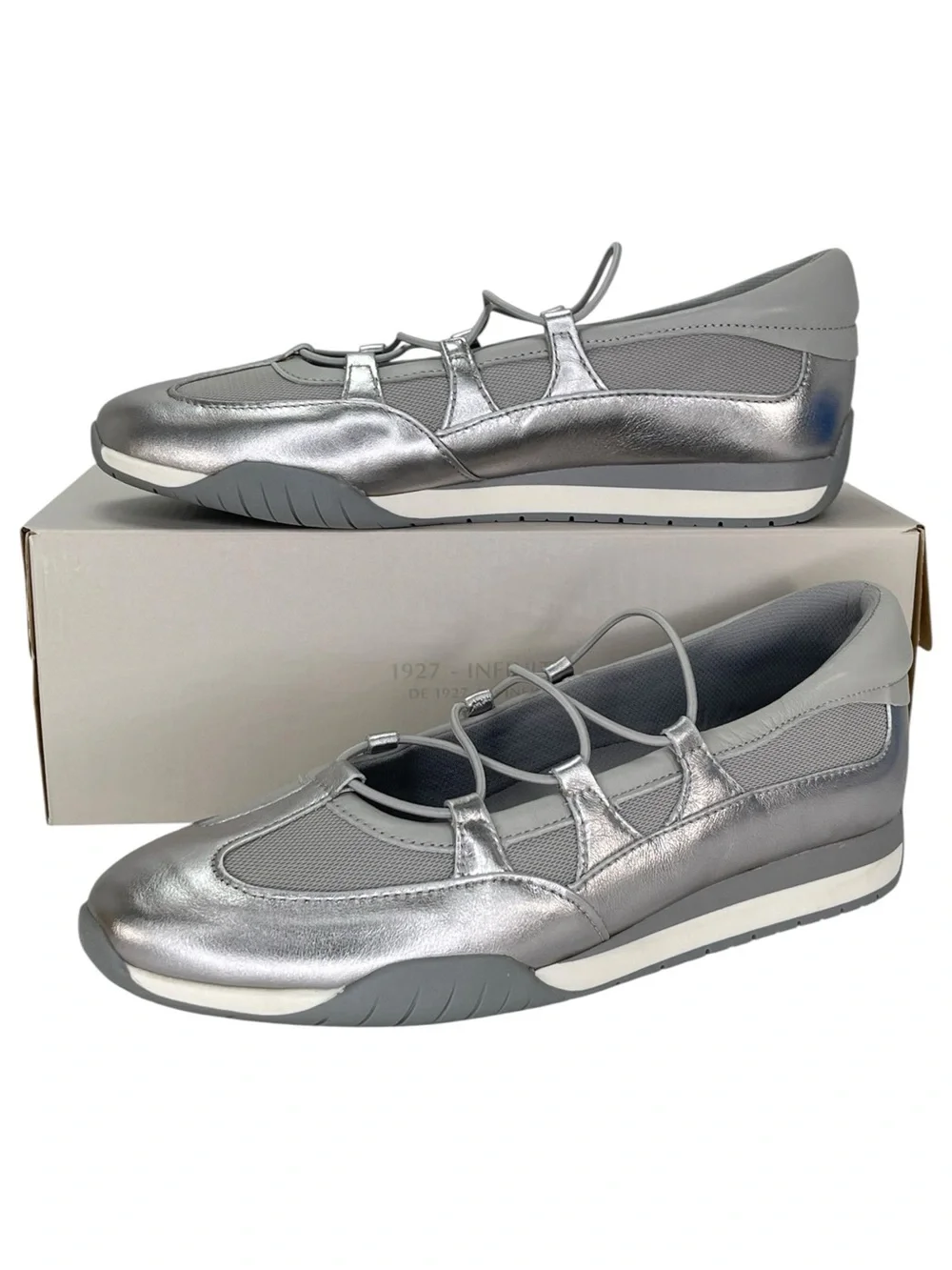 Naturalizer Tallulah Pewter Leather Womens Mary Jane Sneakers Size 10W